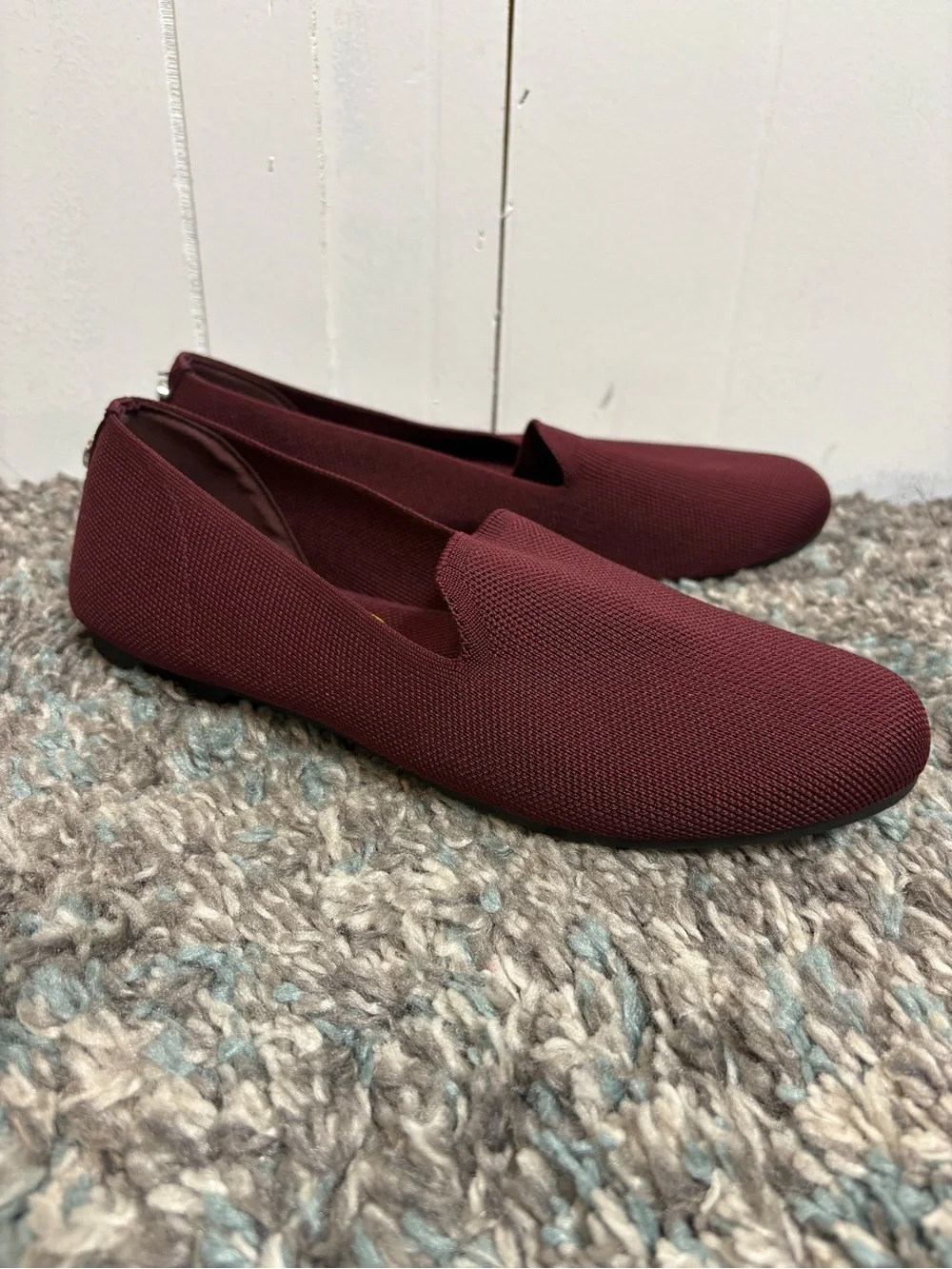 Steve Madden Shoes Womens 9 Slip On Flats Loafers Knit Lightweight Airy Maroon